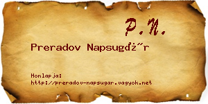 Preradov Napsugár névjegykártya